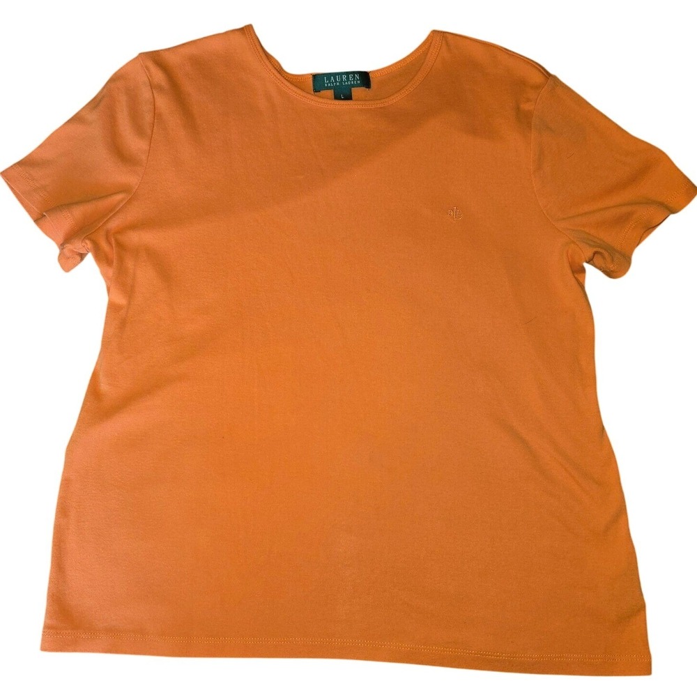 Lauren by‎ Ralph Lauren Orange t-shirt Size Large 100% Cotton